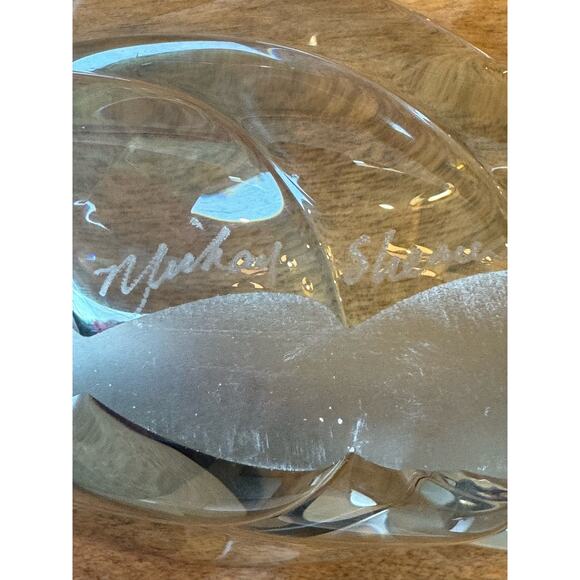 Michael Shearer Spirit Art Glass Oval Bowl Signed Dated - Picture 5 of 12